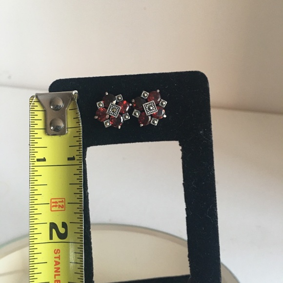 Garnet hemalyka 925 sterling silver earrings⭐️ - Picture 10 of 15